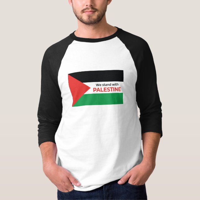 Solidaritet Påstående: Palestinas Flagga långärmad T Shirt (Framsida)