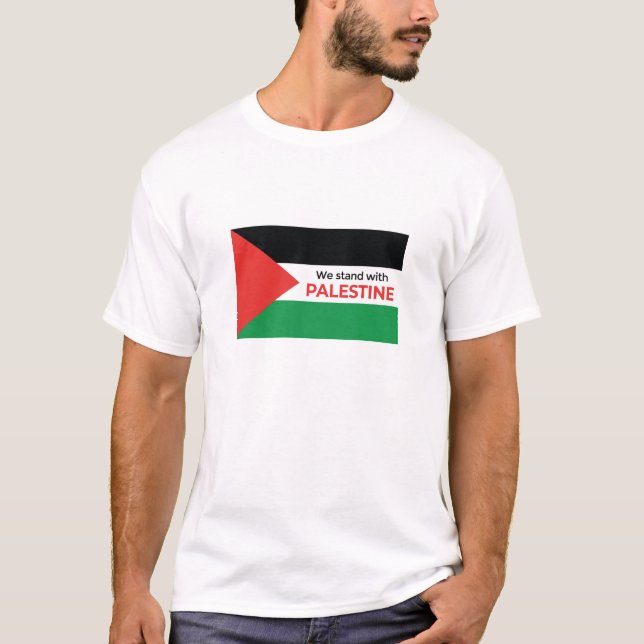 Solidaritet Påstående: Palestinas Flagga T Shirt (Framsida)