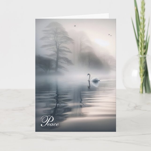 Solidaritet Svan i Mist Sympathy Kort (Framsida)