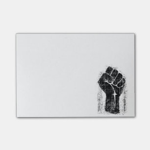 Solidaritetnäve i bekymrad stil post-it block
