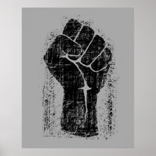Solidaritetnäve i bekymrad stil poster