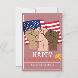 Solidaritetsarbetarnas enhetsdag med USA flagga Tack Kort