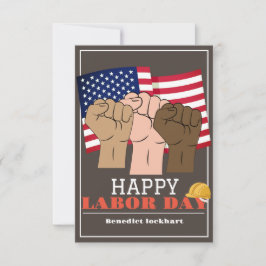 Solidaritetsarbetarnas enhetsdag med USA flagga Tack Kort