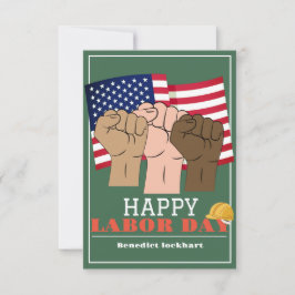 Solidaritetsarbetarnas enhetsdag med USA flagga Tack Kort