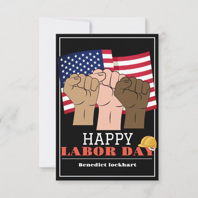 Solidaritetsarbetarnas enhetsdag med USA flagga Tack Kort (Framsida)