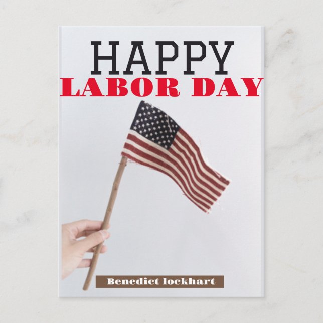 Solidaritetsarbetarnas enhetsdag med USA flagga Vykort (Framsida)