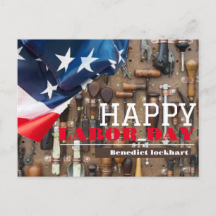 Solidaritetsarbetarnas enhetsdag med USA flagga Vykort