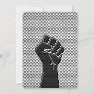 Solidaritetsnäve i kolfibertryckstil