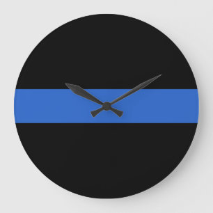 Solidaritetssymbolen för polisen i Blue Line Flag Stor Klocka