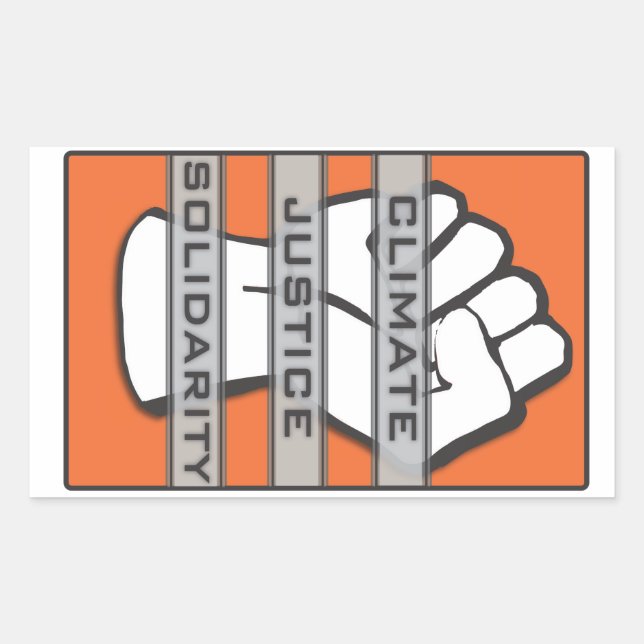 Solidaritetstecknet Klimaträtt Rektangulärt Klistermärke (Framsida)