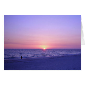 Soliditet vid solnedgång hälsningskort