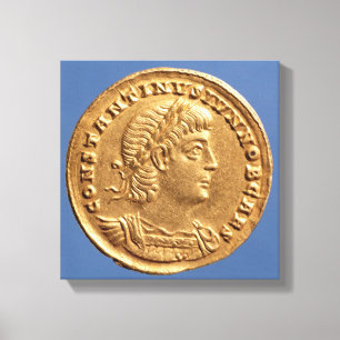 Solidus av Constantine II cuirassed Caesar Canvastryck