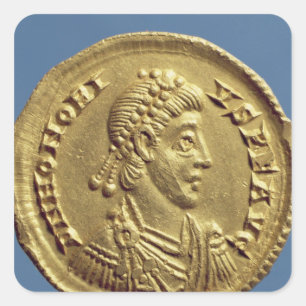 Solidus av Honorius förhängear, cuirassed Fyrkantigt Klistermärke