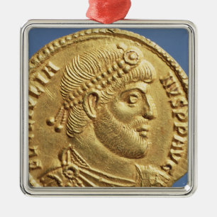 Solidus av Julian den draperade apostaten Julgransprydnad Metall