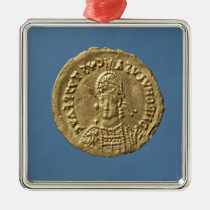 Solidus av Romulus Augustulus Julgransprydnad Metall