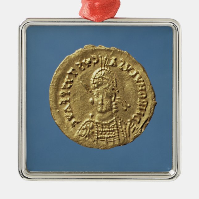 Solidus av Romulus Augustulus Julgransprydnad Metall (Framsidan)
