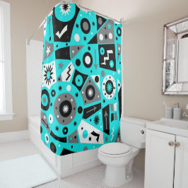 Solidus Blue Geometric Shower Curtain
