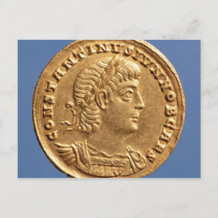 Solidus Constantine II Caesar-kuperad Vykort