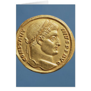 Solidus of Constantine I Hälsningskort