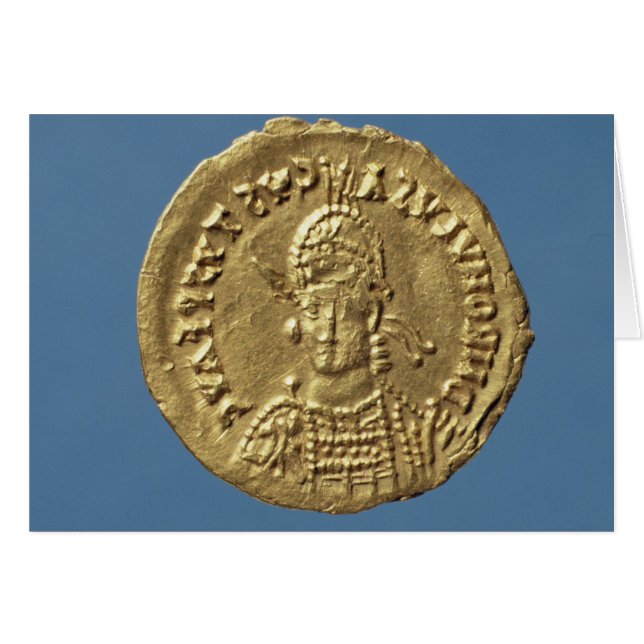 Solidus of Romulus Augustulus Hälsningskort (Framsidan Horizontal)