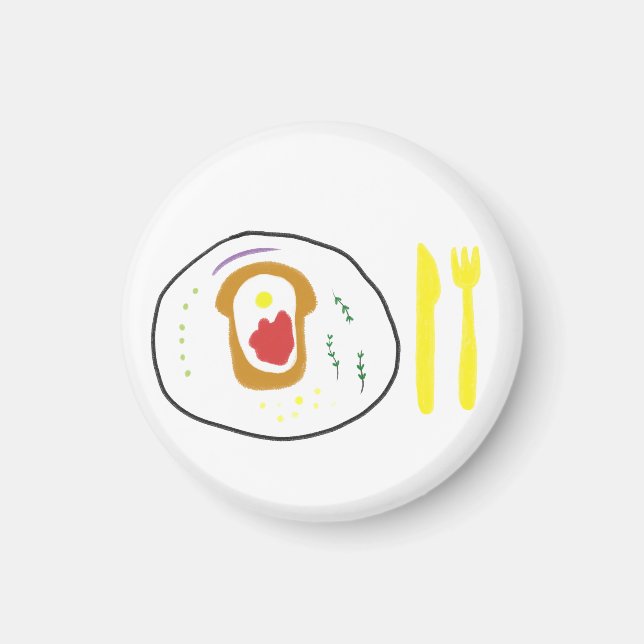 Solig äggtost Frukostgåva Magnet (Framsidan)