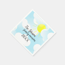 Solig blå sommarhimmel med moln Familjesammankomst Pappersservett