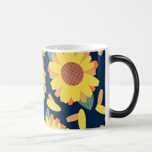 Solig Blomningsteckningar Magisk Mugg