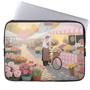 Solig blomster-gatubild laptop fodral