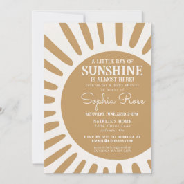 Solig boho baby shower sol inbjudan