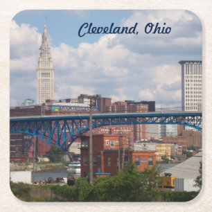 Solig Cleveland papperskustfartyg Underlägg Papper Kvadrat