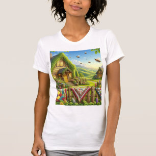 Solig Cottagecore-quiltar & Honungsbin – mysig lan T Shirt