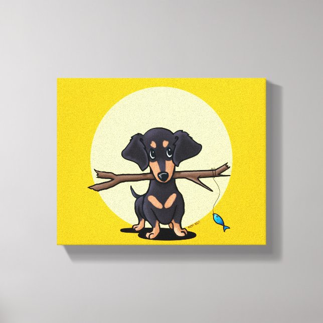 Solig Dachshund Hund Canvastryck (Framsida)