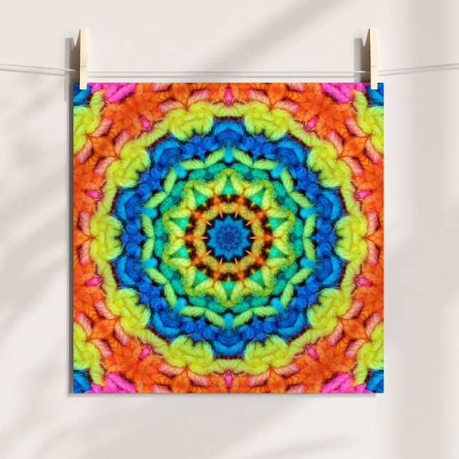 Solig Dag Kalejdoskop Digital Garn Konst Poster (Sunny Day Kaleidoscope Poster)