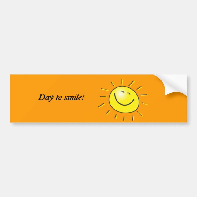 Solig dag som ler solen, dag för att le! bildekal (Framsidan)