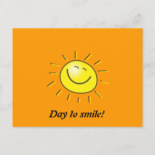 Solig dag som ler solen, dag för att le! vykort