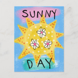 Solig Dag - Söt Lycklig Sol Postkort Vykort