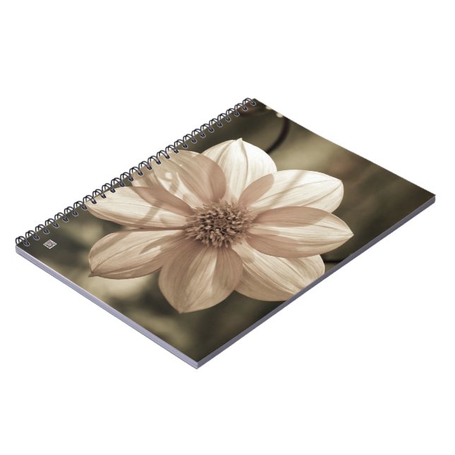Solig Dahlia Anteckningsbok Med Spiral (Vänstra Sidan)