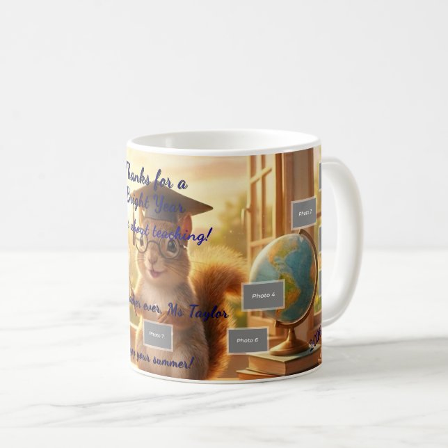 Solig Ekorre Årets Slut Lärarskattning Kaffemugg (Framsida höger)