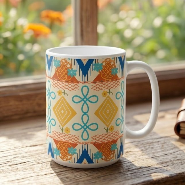 Solig folkkonst kaffemugg (Skapare uppladdad)
