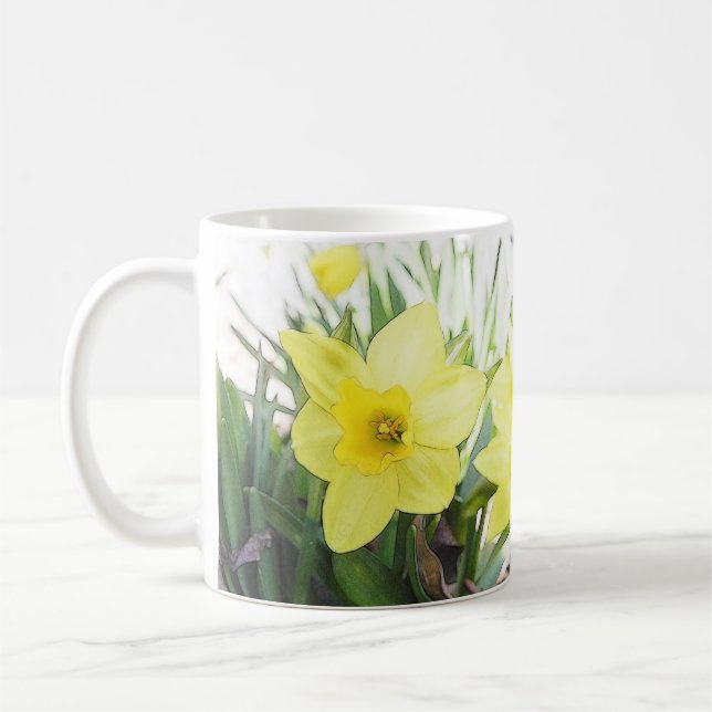 Solig gul påsklilja kaffemugg (Vänster)