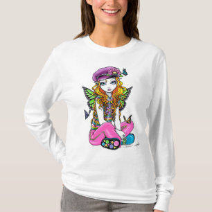 "Solig" gullig bästa regnbågefjärilsfe T Shirt
