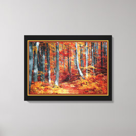 Solig höstskog canvastryck