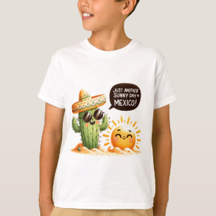 Solig Kaktus Fiesta - Whimsisk Mexikansk Tema T Shirt