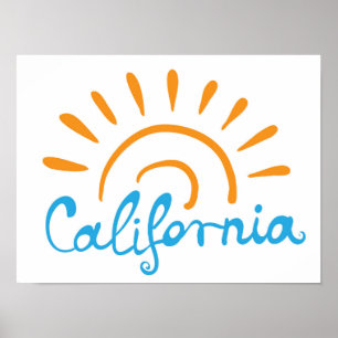 Solig Kalifornien logotyp Poster