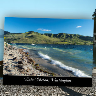 Solig Lake Chelan Beach Scenic Washington State Vykort