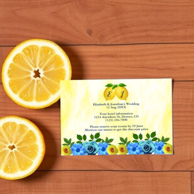 Solig Lemon Blommig Bröllopsinredning Tilläggskort (Skapare uppladdad)