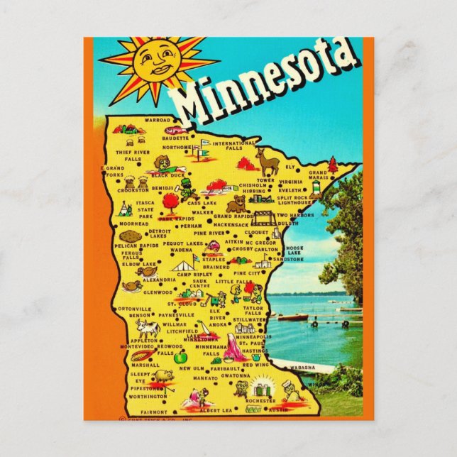 Solig Minnesota Kartaffisch Vykort (Framsida)