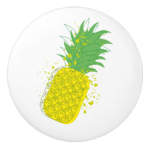 Solig Modern Grafikkonst Av Ananas Gul Grön 