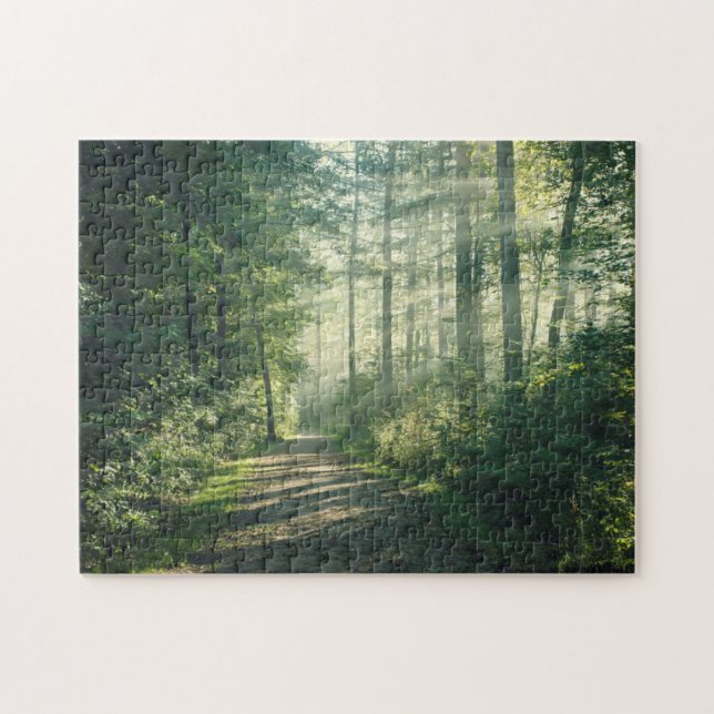 Solig Oktober morgon i Hamburg Pussel (Horisontell)