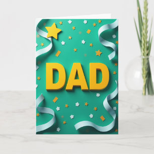 Solig Pappa Teal Scenkort Kort